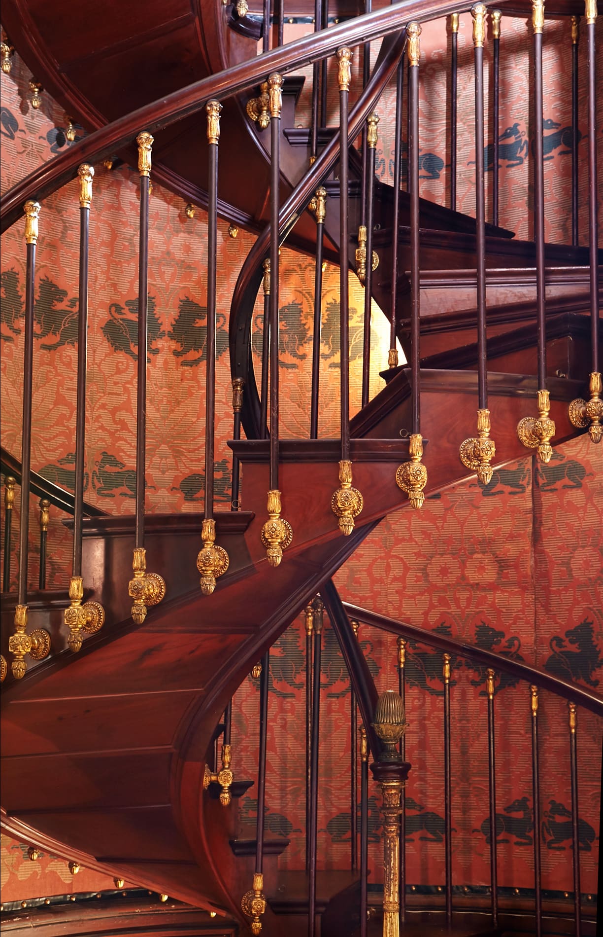 Staircase colimasson interior mahogany chateau montresor